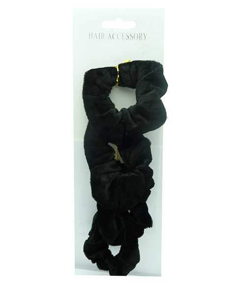 HAIR ACCESSORY PONYTAIL VELVET SCRUNCHIE RS25BK Color Black Kids Hair Accessories Asetena Pa