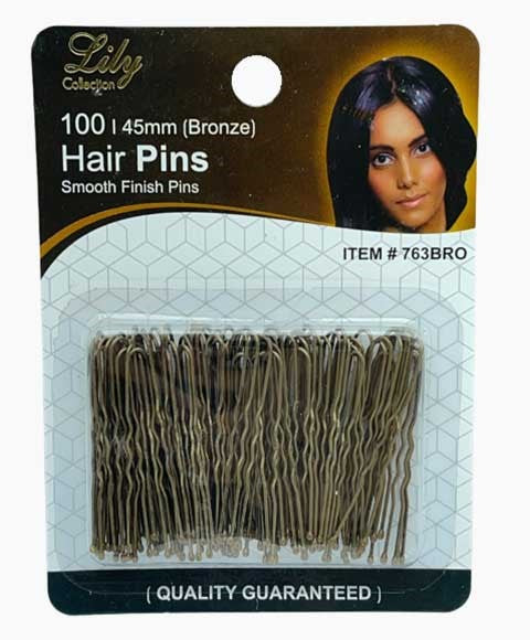 LILY COLLECTION HAIR BUN PINS 763BRO 100 (45mm) Color Bronze Kids Hair Accessories Asetena Pa