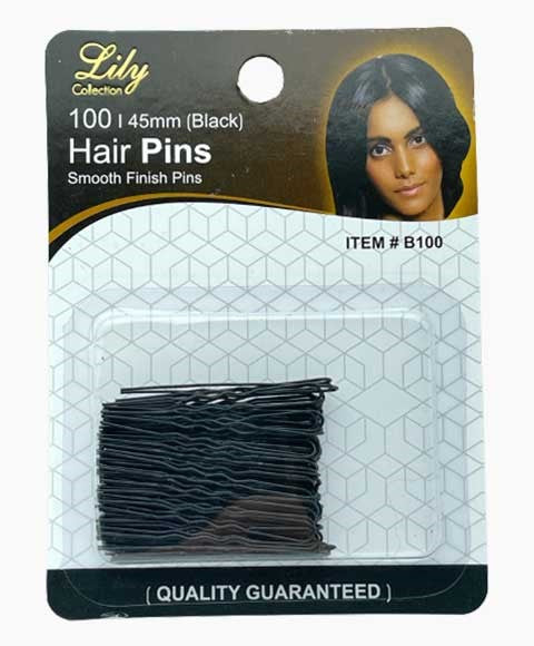 LILY COLLECTION HAIR BUN PINS B100 100 (45mm) Color Black Kids Hair Accessories Asetena Pa