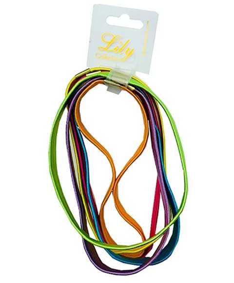 LILY COLLECTION SHINY NEON LONG ELASTIC HEAD BAND RS161 Color Assorted Kids Hair Accessories Asetena Pa