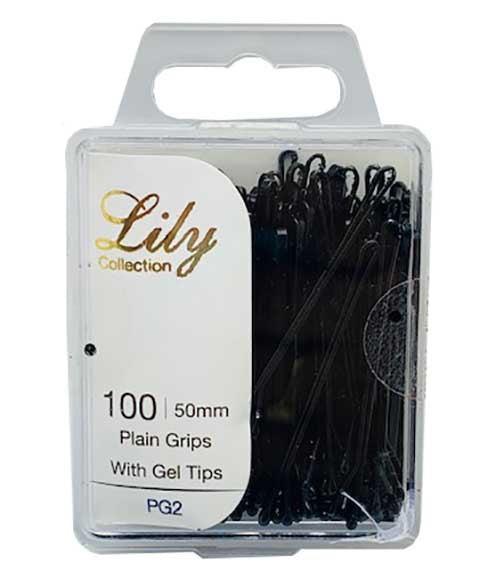 LILY COLLECTION PLAIN GRIPS PG2 50 mmx100 pcs Color Black Kids Hair Accessories Asetena Pa