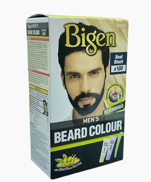MENS BEARD COLOUR REAL BLACK B100 pack of 3 Men Hair Dye Asetena Pa