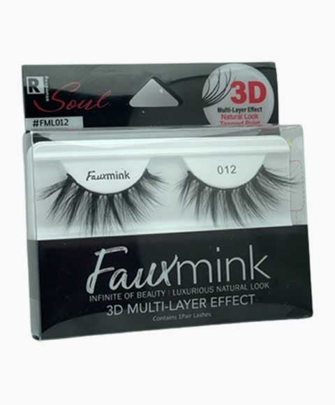 RESPONSE SOUL FAUX MINK 3D EFFECT EYELASH 012 Color Black Eye Makeup Asetena Pa