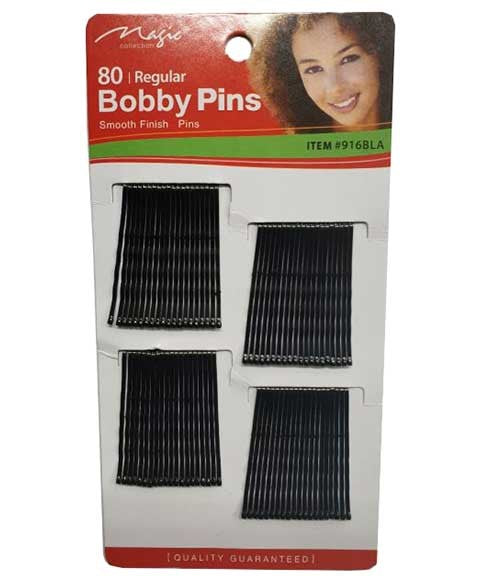 MAGIC COLLECTION BOBBY PINS 916BLA 80 Regular Pins Kids Hair Accessories Asetena Pa