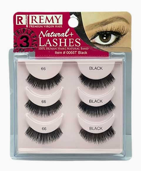 RESPONSE NATURAL PLUS LASHES 66 MULTI PACK 3pcs Color Black Eye Makeup Asetena Pa