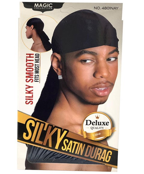 MAGIC COLLECTION SILKY SATIN DURAG 4801NAY Color Navy Durags and Caps Asetena Pa