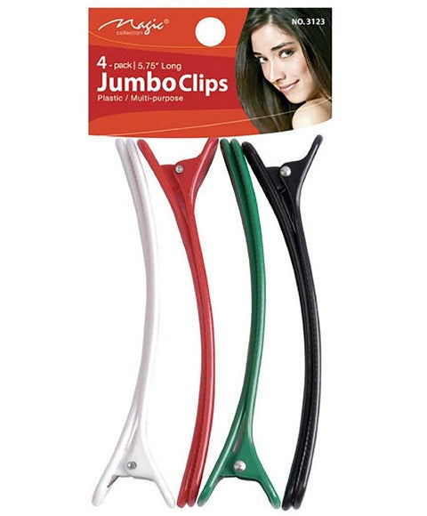 MAGIC COLLECTION PLASTIC JUMBO CLIPS 4 pcs Color 3123 Kids Hair Accessories Asetena Pa
