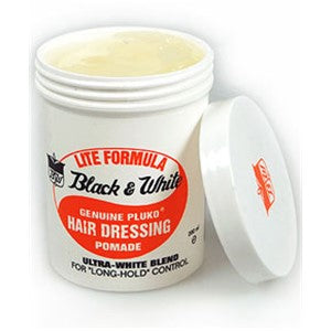 BLACK AND WHITE GENUINE PLUKO HAIR DRESSING POMADE 200 ml Color Lite Formula Relaxer n Texturizer Asetena Pa