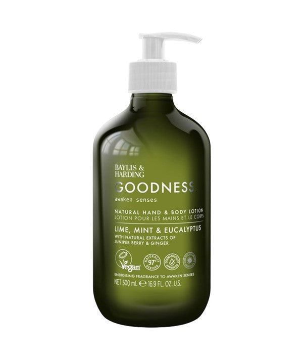 GOODNESS LIME MINT AND EUCALYPTUS NATURAL HAND BODY LOTION 500 ml Skin Moisturizing Asetena Pa