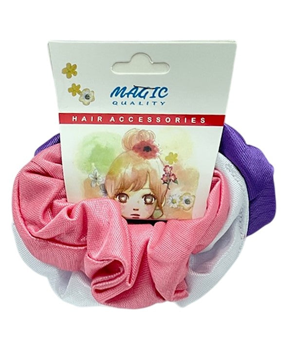 MAGIC QUALITY STRETCHABLE SATIN SCRUNCHIES S5AST Kids Hair Accessories Asetena Pa