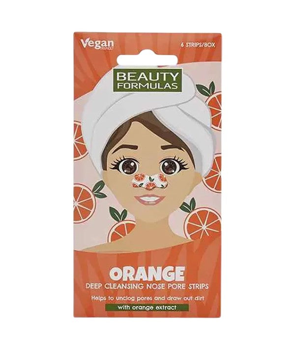 BEAUTY FORMULAS ORANGE DEEP CLEANSING NOSE PORE STRIPS 6 Strips Skin Wash Asetena Pa