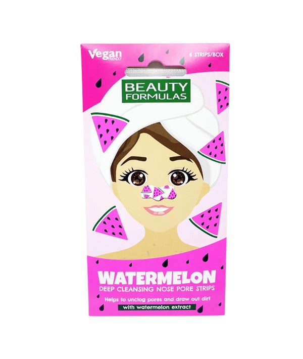 BEAUTY FORMULAS WATERMELON DEEP CLEANSING NOSE PORE STRIPS 6 Strips Skin Wash Asetena Pa