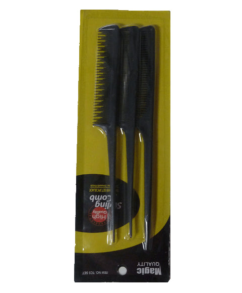MAGIC COLLECTION STYLING TAIL COMB TC5 3 pcs Color Black Hair Brushes and Combs Asetena Pa