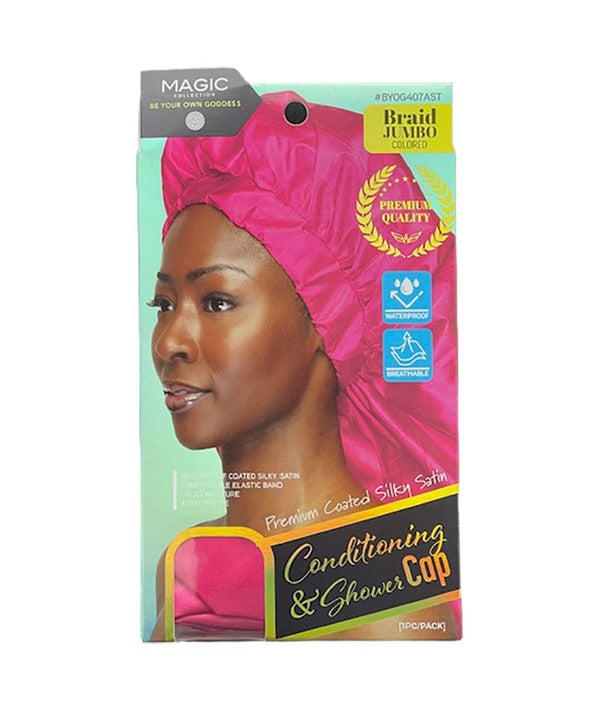 MAGIC COLLECTION CONDITIONING SHOWER CAP BYOG407AST Jumbo Color Colored Durags and Caps Asetena Pa