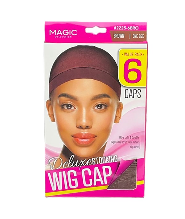 MAGIC COLLECTION DELUXE STOCKING WIG CAP 22256BRO Durags and Caps Asetena Pa