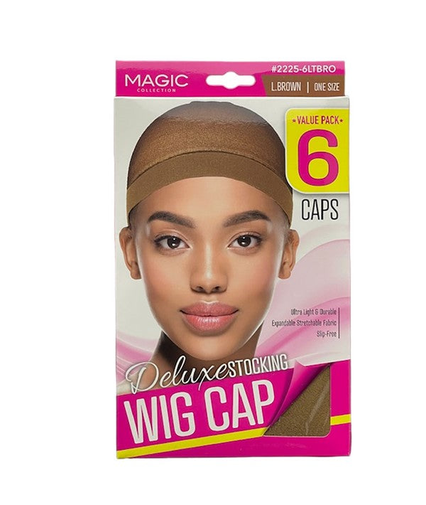 MAGIC COLLECTION DELUXE STOCKING WIG CAP 22256LTBRO Durags and Caps Asetena Pa