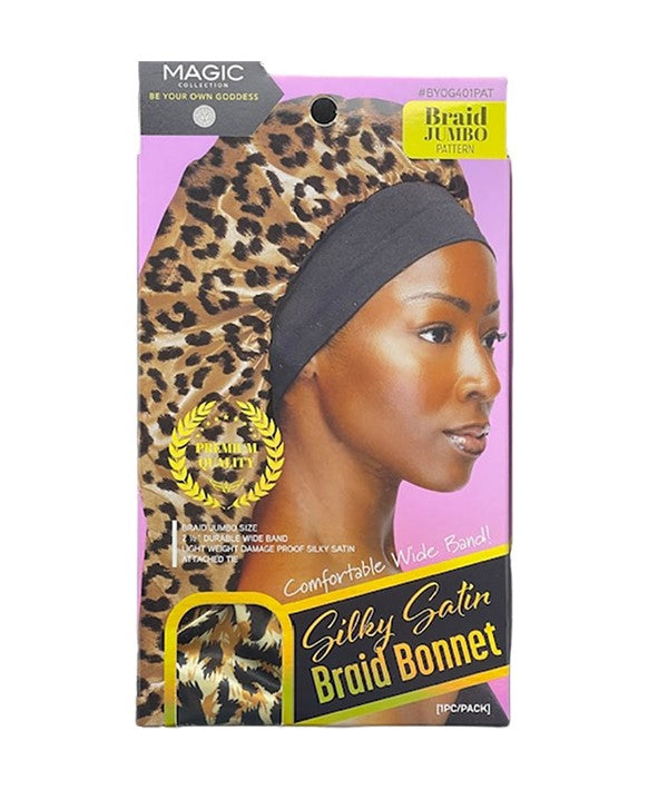 MAGIC COLLECTION SILKY SATIN BRAID BONNET BYOG401PAT Jumbo Color Pattern Durags and Caps Asetena Pa