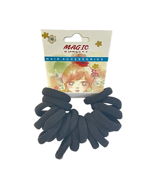 MAGIC QUALITY ELASTIC HAIR BANDS TT20B Small Color Black Kids Hair Accessories Asetena Pa