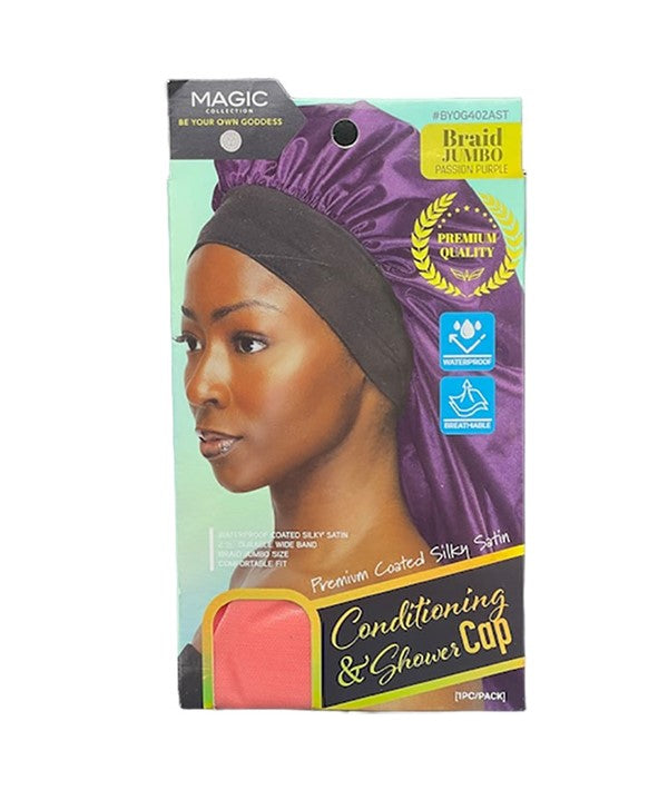 MAGIC COLLECTION CONDITIONING SHOWER CAP BYOG402AST Jumbo Color Pasion Purple Durags and Caps Asetena Pa