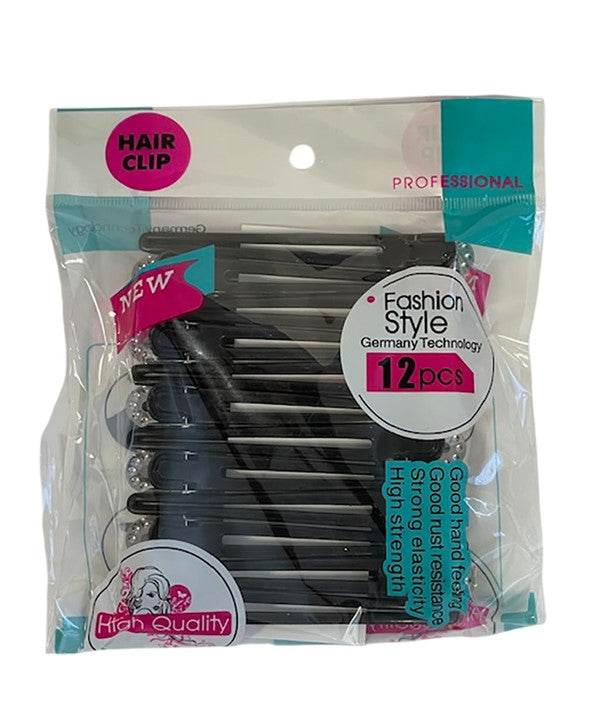 BELLISSEMO SECTIONING HAIR CLIP RS128BLA 12 pcs Salon Accessories Asetena Pa