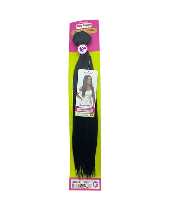 BRAZILIAN HUMAN HAIR PREMIUM BLEND NATURAL STRAIGHT WEAVE 18'' Color Natural Synthetic Weave Hair Asetena Pa