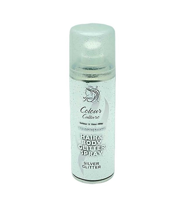 COLOUR CULTURE TEMPORARY HAIR COLOUR SILVER GLITTER SPRAY 125 ml Hair Color Asetena Pa