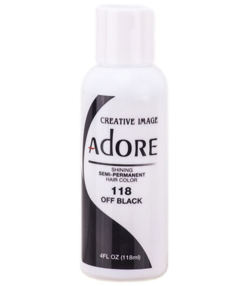 ADORE SHINING SEMI PERMANENT HAIR COLOR OFF BLACK 118 ml Hair Color Asetena Pa