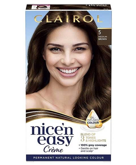 NICE N EASY CREME PERMANENT COLOUR 5 MEDIUM BROWN 1 Application Hair Color Asetena Pa