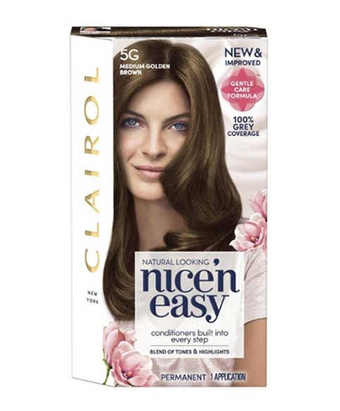 NICE N EASY PERMANENT HAIR COLOR 5G MEDIUM GOLDEN BROWN 1 Application Hair Color Asetena Pa