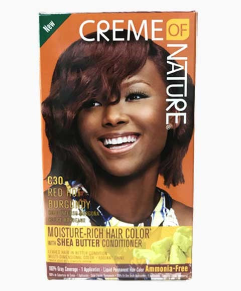 MOISTURE RICH HAIR COLOR WITH SHEA BUTTER CONDITIONER C30 RED HOT BURGUNDY 1 Application Hair Color Asetena Pa