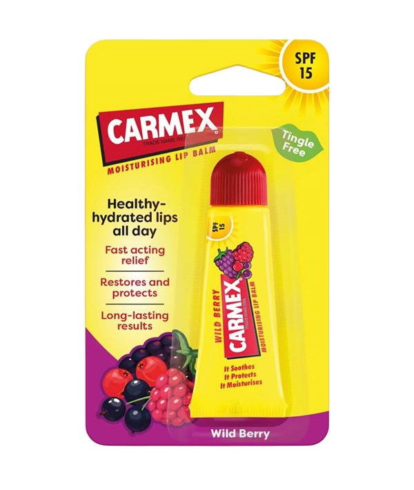CARMEX MOISTURISING LIP BALM TUBE WILD BERRY 10 g Lips Asetena Pa