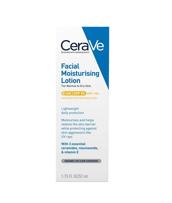 AM FACIAL MOISTURISING LOTION SPF 50 NORMAL TO DRY SKIN 52 ml Skin Treatments Asetena Pa