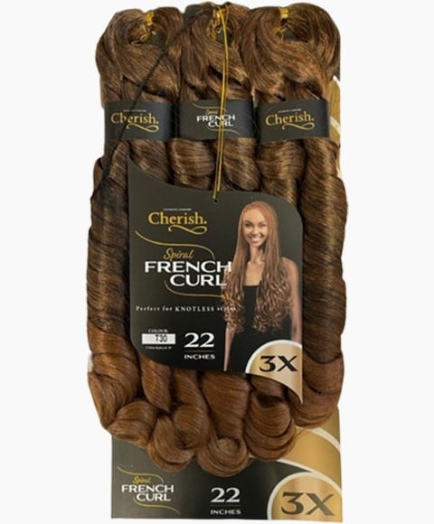 CHERISH SYN 3X SPIRAL PRE STRETCHED FRENCH CURL BRAID 22 Inches Color Vanilla Hair for Braid Extensions Asetena Pa