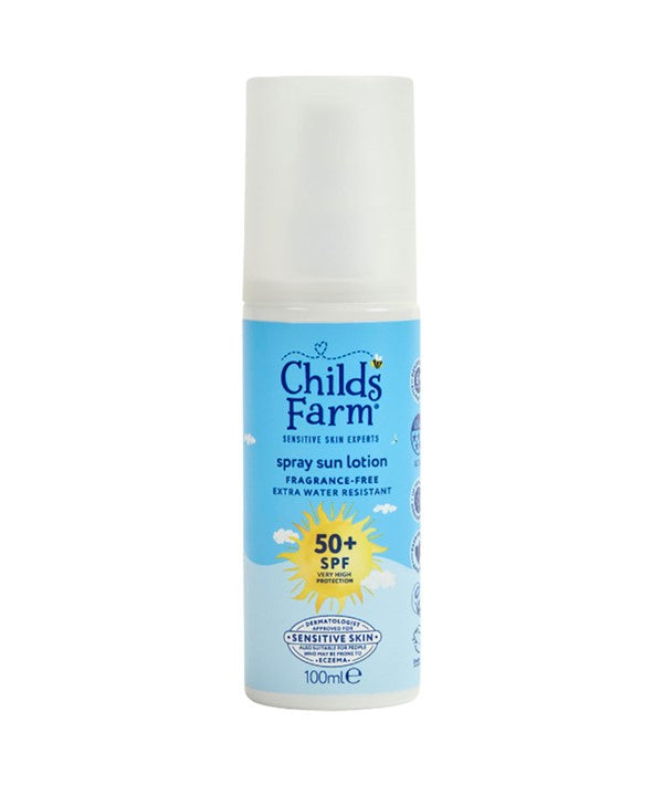 CHILDS FARM FRAGRANCE FREE SUN LOTION SPRAY 50 SPF 100 ml Kids Skincare Asetena Pa