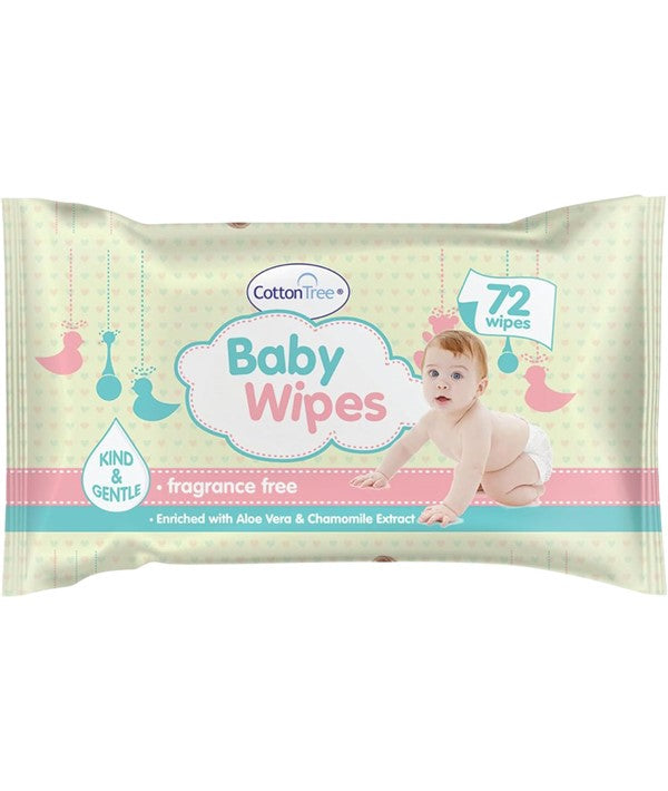 COTTON TREE BABY WIPES 72 Wipes Kids Skincare Asetena Pa