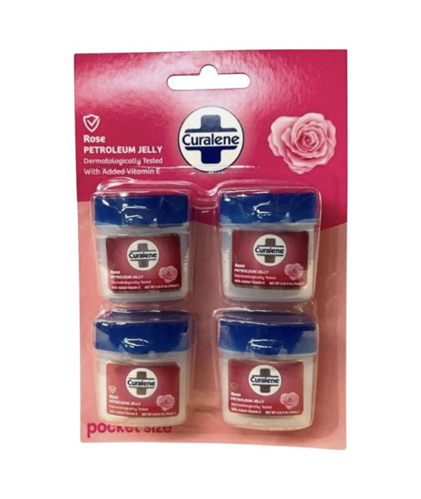 CURALENE ROSE MINI PETROLEUM JELLY 10 ml x 4 Skin Moisturizing Asetena Pa
