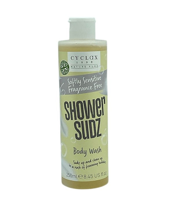 CYCLAX SOFTLY SENSITIVE FRAGRANCE FREE SHOWER SUDZ BODY WASH 250 ml Body Care Asetena Pa