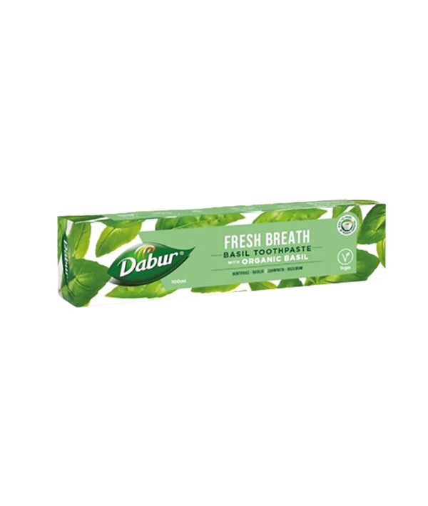 DABUR FRESH BREATH ORGANIC BASIL TOOTHPASTE 100 ml Dental Care Asetena Pa
