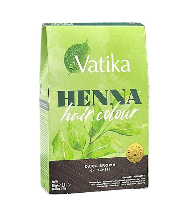VATIKA HENNA PERMANENT HAIR COLOR DARK BROWN 60 g Hair Color Asetena Pa