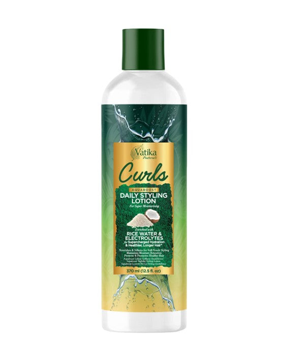 VATIKA NATURALS CURLS AQUABOOST DAILY STYLING LOTION WITH RICE WATER AND ELECTROLYTES 370 ml Hair Styling Asetena Pa