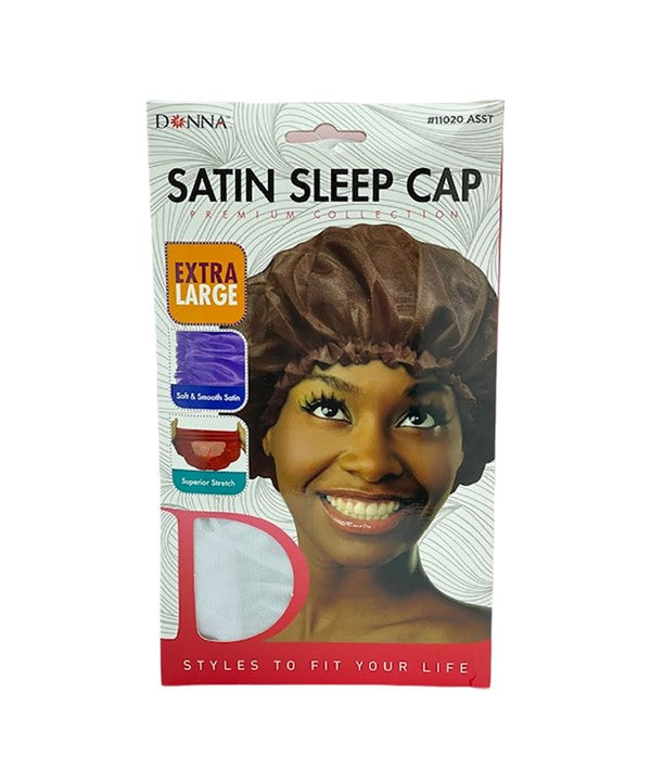 DONNA PREMIUM COLLECTION SATIN SLEEP CAP 11020 X Large Color Asst Extensions Accessories Asetena Pa