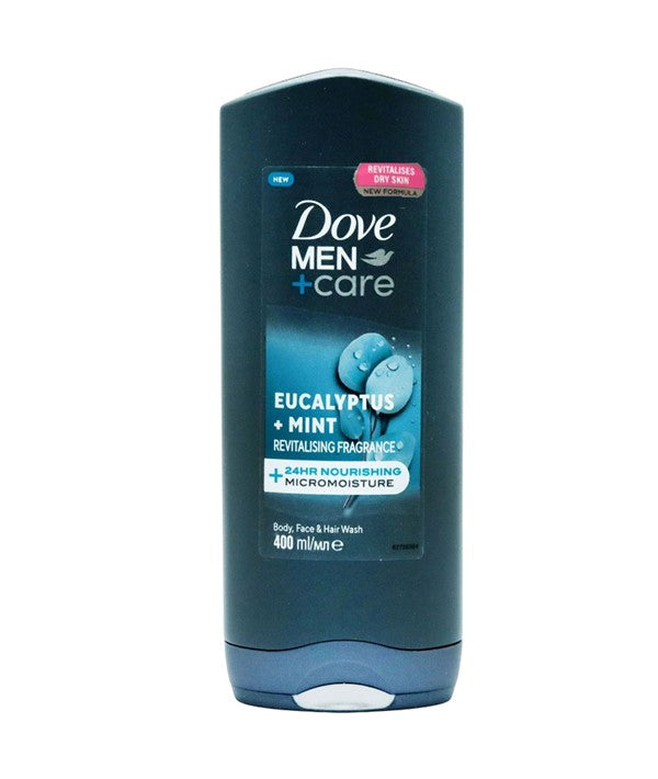 DOVE MEN PLUS CARE EUCALYPTUS MINT BODY FACE HAIR WASH 400ml Men Hair Care Asetena Pa