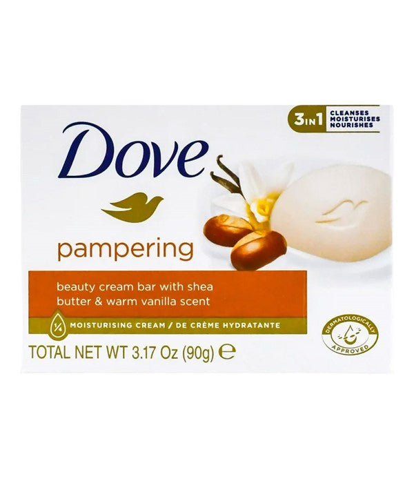 DOVE PAMPERING BEAUTY CREAM 3 IN 1 BAR WITH SHEA BUTTER AND VANILLA 4 x 90 g Body Care Asetena Pa