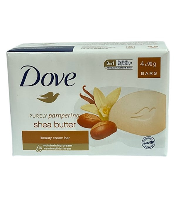 DOVE PURELY PAMPERING SHEA BUTTER BEAUTY CREAM BAR 4x 90g Body Care Asetena Pa