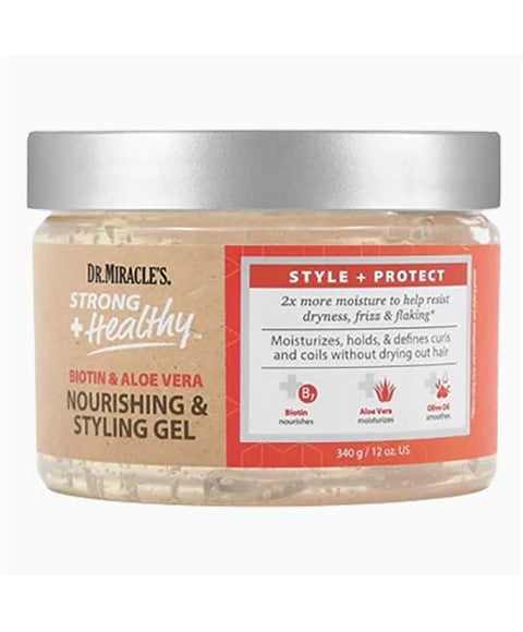 STRONG PLUS HEALTHY BIOTIN AND ALOE VERA NOURISHING AND STYLING GEL 340 g Hair Styling Asetena Pa