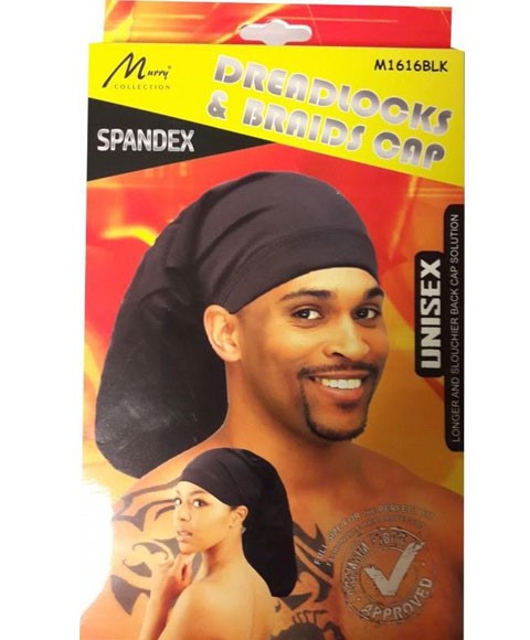 STRETCHABLE DREAD LOCKS AND BRAIDS CAP M1616BLK Color M1616BLA Extensions Accessories Asetena Pa