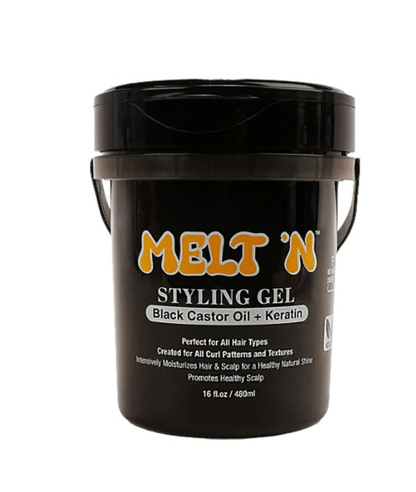MELT N BLACK CASTOR OIL KERATIN STYLING GEL 480 ml Hair Styling Asetena Pa
