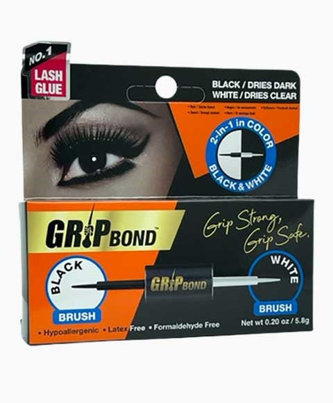 GRIP BOND 2 IN 1 BLACK AND WHITE LASH GLUE Eye Makeup Asetena Pa
