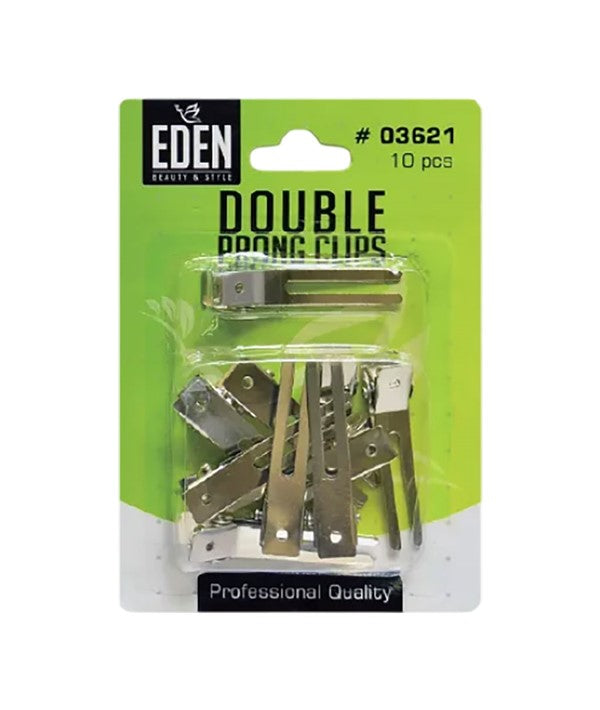EDEN PROFESSIONAL QUALITY DOUBLE PRONG CLIPS 03621 10 pcs Salon Accessories Asetena Pa