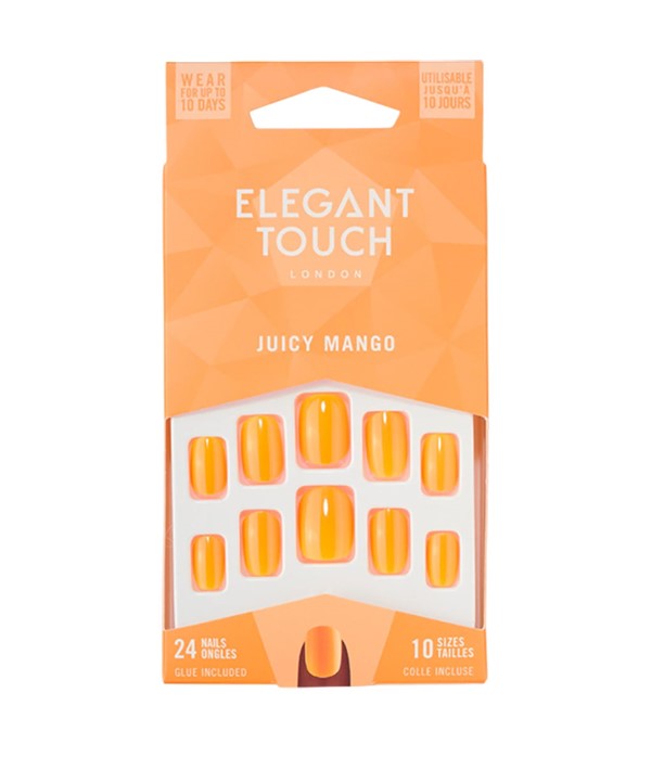 ELEGANT TOUCH JUICY MANGO NAIL WITH GLUE 24 Nails Nails Asetena Pa